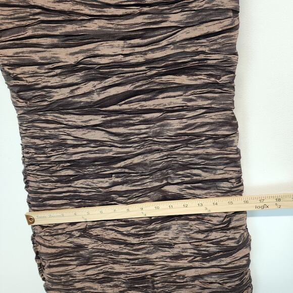 Vintage Ruched Crinkled Bodycon Cocktail Mini Dress Size M Dark Brown Ariella - Picture 14 of 15